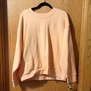 Lands' End Peach Serious Sweats Crewneck Sweatshirt